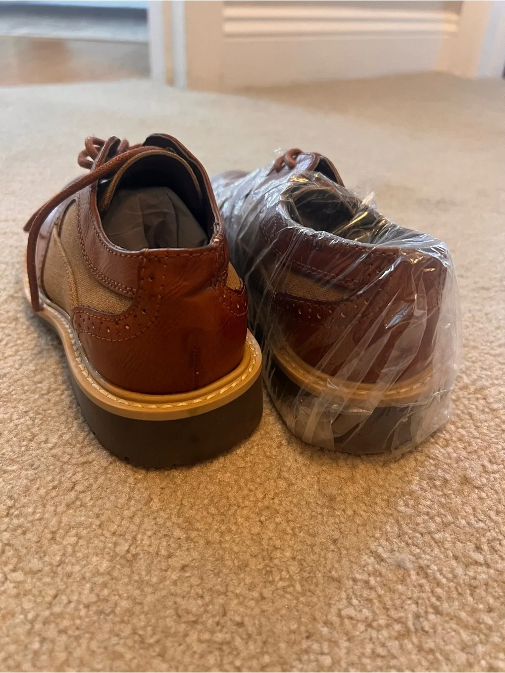 Kenneth Cole Reaction Boy's Casual Wingtip Oxford in Brown and Tan